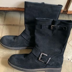Sacco Moto Boots in Black Suede 6.5